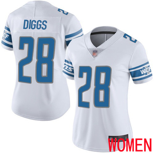 Detroit Lions Limited White Women Quandre Diggs Road Jersey NFL Football #28 Vapor Untouchable->women nfl jersey->Women Jersey